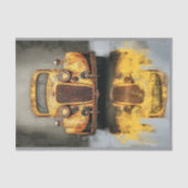 Rusty Retro Yellow Fiction Car AU7 Decoupage Seidenpapier (Vorderseite)