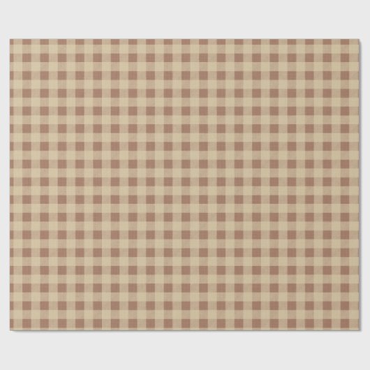 Rusty Rose Gingham Geschenkpapier (Flach)