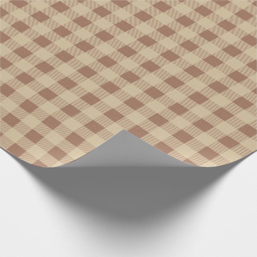 Rusty Rose Gingham Geschenkpapier (Ecke)