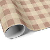 Rusty Rose Gingham Geschenkpapier (Rolleneckpunkt)