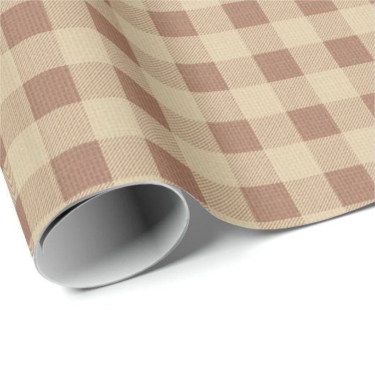 Rusty Rose Gingham Geschenkpapier (Rolleneckpunkt)