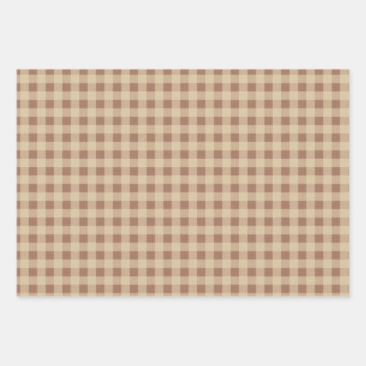 Rusty Rose Gingham Geschenkpapier Set (Vorderseite 3)