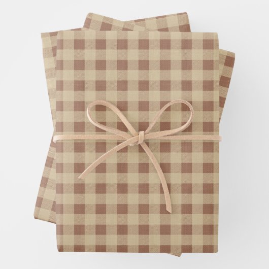 Rusty Rose Gingham Geschenkpapier Set (Beispiel)