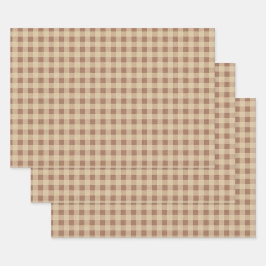 Rusty Rose Gingham Geschenkpapier Set (Set)