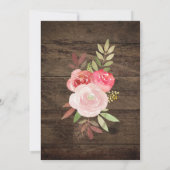 Rusty Rose Rustikales Land Hochzeit Einladung (Rückseite)