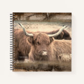 Rusty Scottish Highlander Notebook Journal Notizblock (Vorderseite)