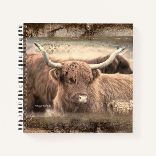 Rusty Scottish Highlander Notebook Journal Notizblock (Vorderseite)