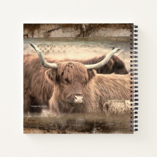 Rusty Scottish Highlander Notebook Journal Notizblock (Rückseite)