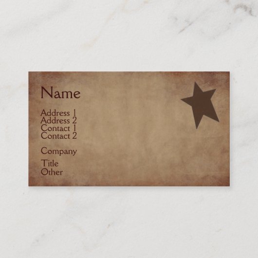 Rusty Stars Business Card Visitenkarte (Vorderseite)