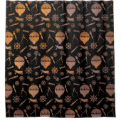 Rusty Steampunk Balloon Theme Duschvorhang (Vorderseite)