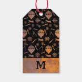 Rusty Steampunk Balloons Monogram Geschenkanhänger (Vorderseite)