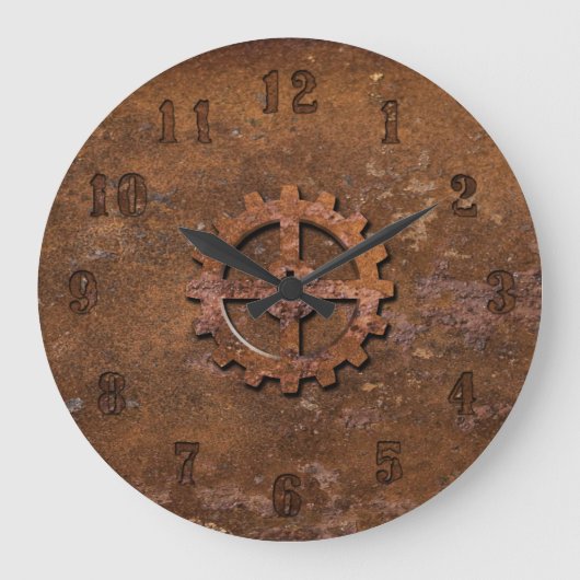 Rusty Steampunk Clock Große Wanduhr (Vorderseite)