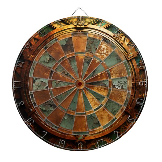Rusty Steampunk Dartboard Dartscheibe (vorne)