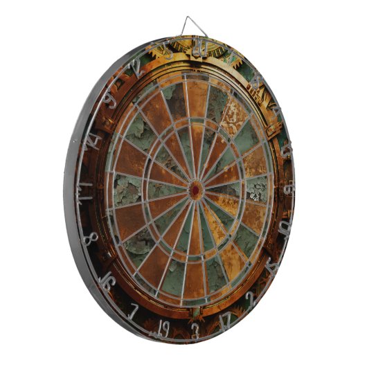 Rusty Steampunk Dartboard Dartscheibe (Vorderseite Links)