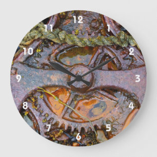Rusty Steampunk Große Wanduhr