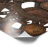 Rusty Steampunk Metal Gears Fotodruck (Ecke)