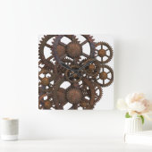Rusty Steampunk Metal Gears Quadratische Wanduhr (Zuhause)