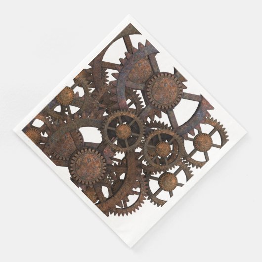 Rusty Steampunk Metal Gears Serviette (Ecke)