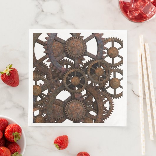 Rusty Steampunk Metal Gears Serviette (Beispiel)