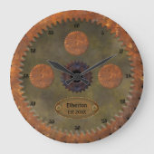Rusty Steampunk Personalisiert Clock Große Wanduhr (Vorderseite)