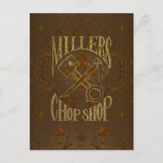Rusty Steel Logo mit Rivets Postkarte (Vorderseite)