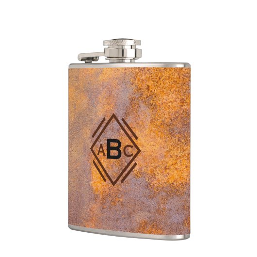 Rusty Steel Monogram Flachmann (Links)