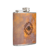 Rusty Steel Monogram Flachmann (Rechts)