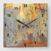 Rusty Steel Quadratische Wanduhr (Vorderseite)