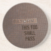 Rusty Storm Manhole Cover Fotografischer Sandstein Getränkeuntersetzer (Vorne)