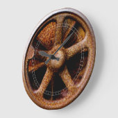Rusty Submarine Hatch Wheel Große Wanduhr (Winkel)