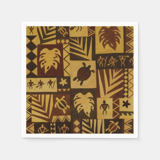Rusty Tapa Hawaiian Warrior Paper Napkins Serviette (Vorderseite)