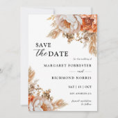 Rusty Terracotta floral Wedding Save the Date Einladung (Vorderseite)