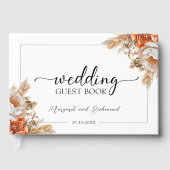 Rusty Terracotta Peony Floral Wedding Gästebuch (Vorderseite)