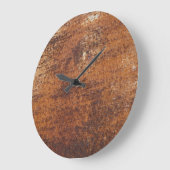 Rusty Textured Metal Surface Große Wanduhr (Winkel)