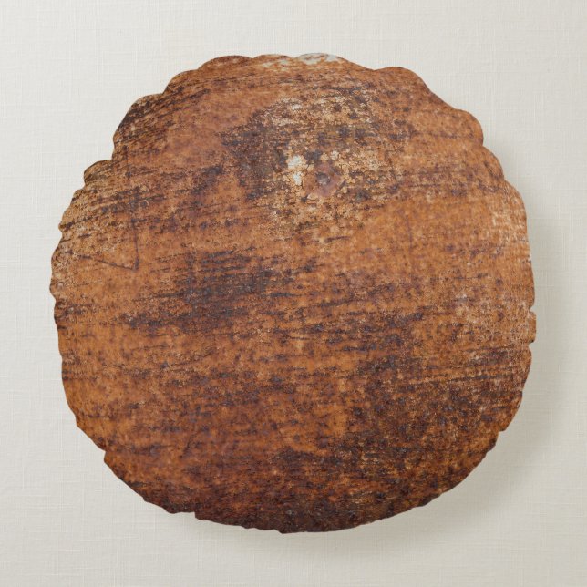 Rusty Textured Metal Surface Rundes Kissen (Vorderseite)