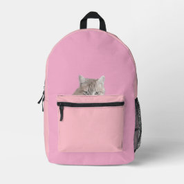 Rusty the Cat Pink Backpack Bedruckter Rucksack