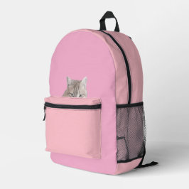 Rusty the Cat Pink Backpack Bedruckter Rucksack