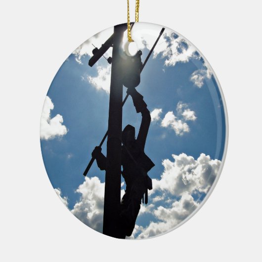 Rusty the Lineman Keramik Ornament (Links)