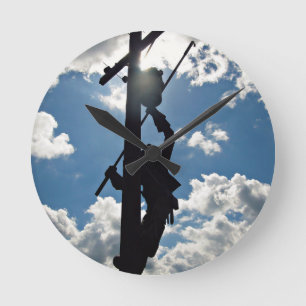 Rusty the Lineman Runde Wanduhr