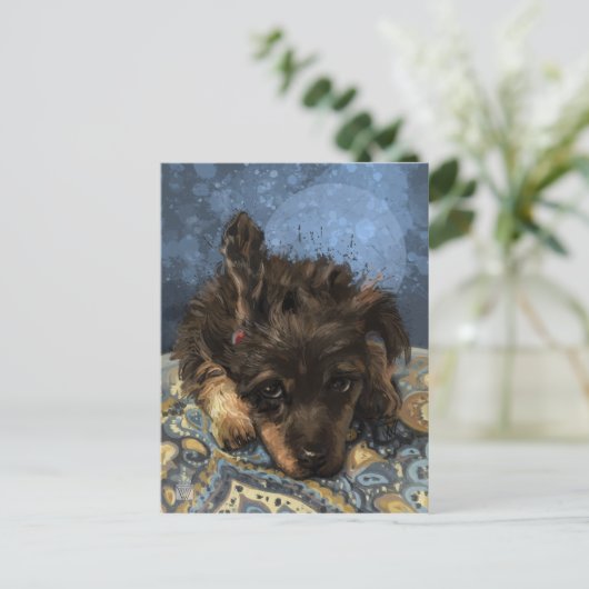 Rusty the Poodle Postkarte (Stehend Vorderseite)