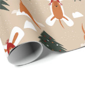 Rusty the Pup Making Snow Angels Weihnachten Geschenkpapier (Rolleneckpunkt)