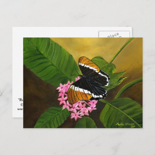 Rusty-tipped Butterfly Postcard von Maria Williams Postkarte (Vorne/Hinten)