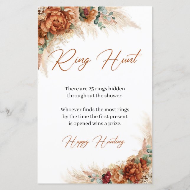 Rusty Töne verbrannte orange Pampas Gras Ring Hunt (Vorderseite)