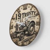 Rusty Tractor Vintage Farm Große Wanduhr (Winkel)