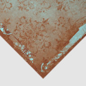 Rusty Turqouise White Kanbit Alice im Wunderland Seidenpapier (Detail)