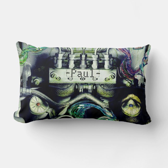 Rusty und Mossy Motor Doppelseitiges Dieselpunk Th Lendenkissen (Vorderseite)