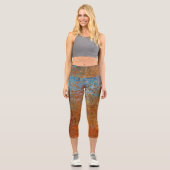 Rusty, Verdigris, Grunge Steampunk Capri Leggings (Vorderseite)