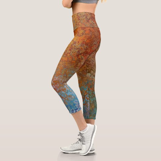 Rusty, Verdigris, Grunge Steampunk Capri Leggings (Links)