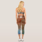 Rusty, Verdigris, Grunge Steampunk Capri Leggings (Rückseite)