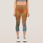 Rusty, Verdigris, Grunge Steampunk Capri Leggings (Vorderseite)